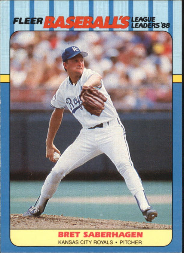 1988 Fleer League Leaders Baseball Cards       033      Bret Saberhagen